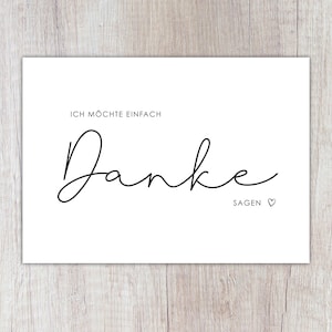 Karte "Ich möchte einfach DANKE sagen" | A6 | Dankeskarte | Danksagung | Danke sagen | Dankegeschenk