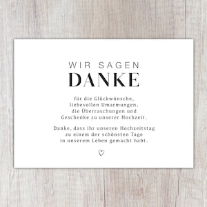 Karte "Wir sagen Danke", Hochzeit, A6, Dankeskarte, Danksagung, Danke sagen, Dankegeschenk