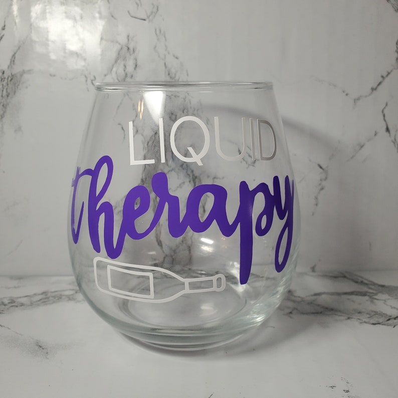 Liquid Therapy Wine Glass Stemless Wine Glass Gift for Her Etsy