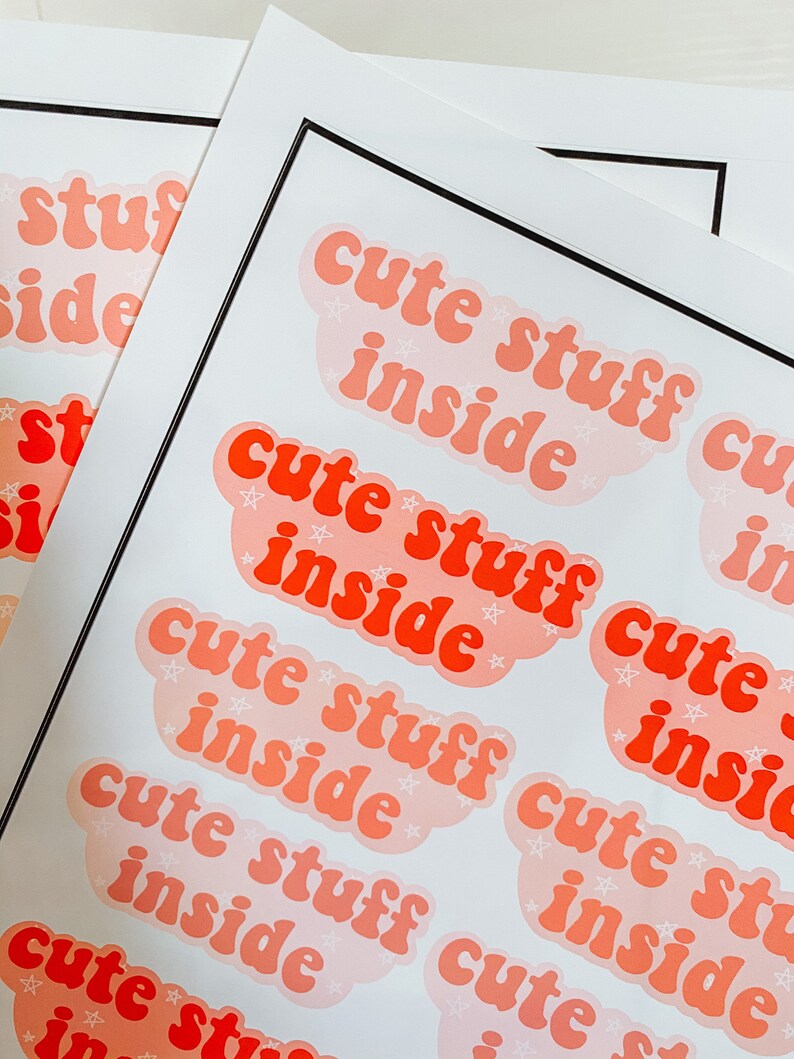 Cute Stuff Inside Packaging Stickers