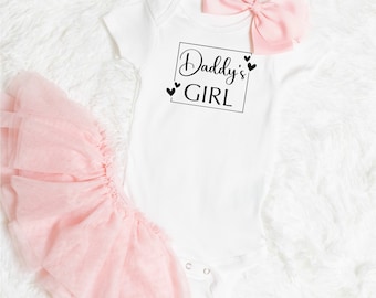 Daddy's Girl Baby Bodysuit, Baby Girl Bodysuit, Daddy's Girl Black, Baby Girl Holiday Gift, Baby Shower Gift.