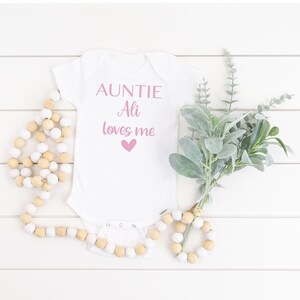 Personalized Auntie/ Uncle Loves Me Baby Bodysuit, Auntie Loves Me, Uncle Loves Me, Baby Shower gift