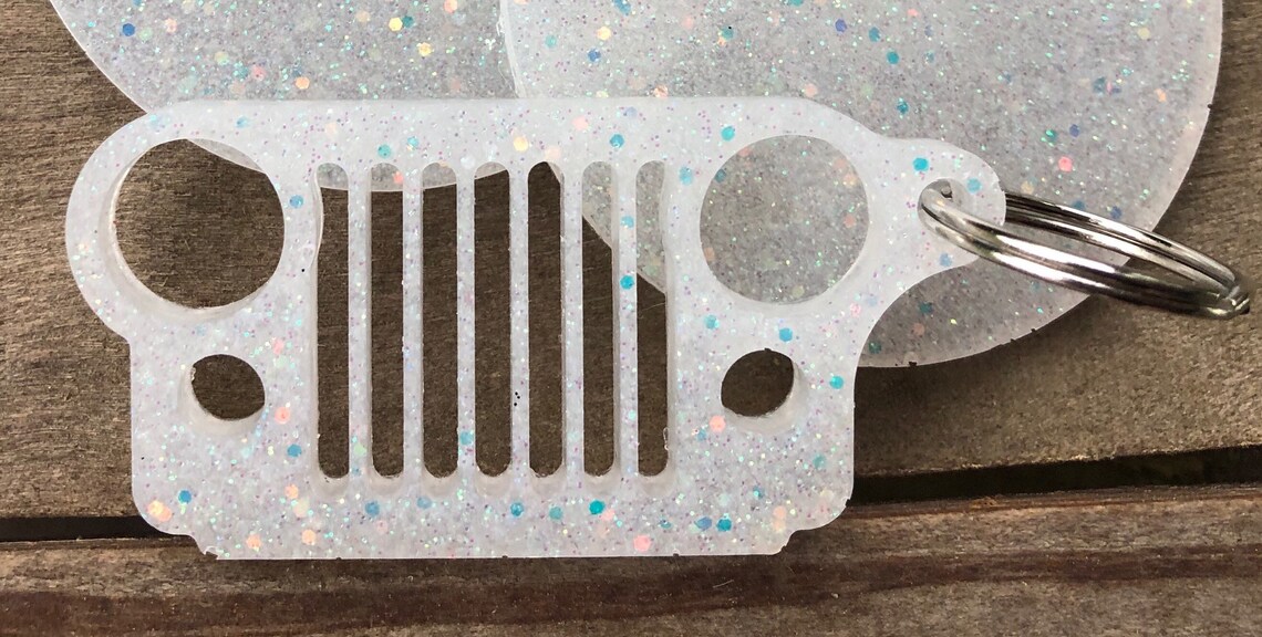 Custom glitter Jeep keychain Etsy
