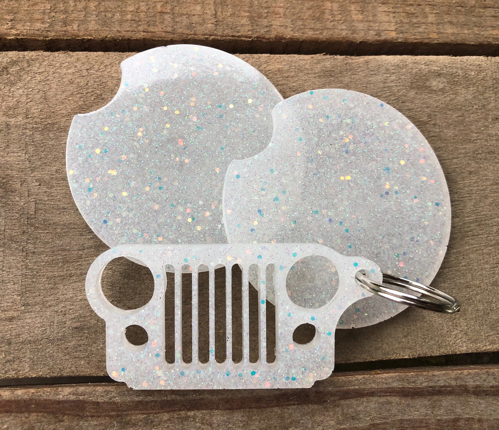 Jeep keychain and car coasters set Etsy
