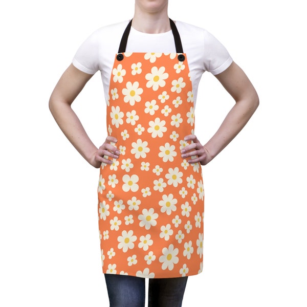 Flower Print Apron, Daisy Apron, Kitchen Accessories, Mothers Day Gift, Gift for Grandma, Gift for Cook,Trendy Kitchen Apron, Gift for Mom