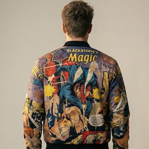 Vintage Comic Book Bomber Jacket - Retro Pop Art Coat Golden Age Pulp Fiction