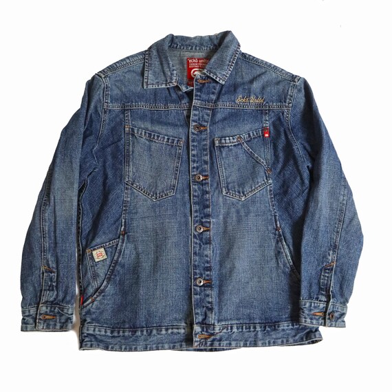 Vintage 90s Ecko Unltd Denim Jacket Y2K Hip hop Streetwear Men s Small Oversized Fit Urban Fashion Etsy UK