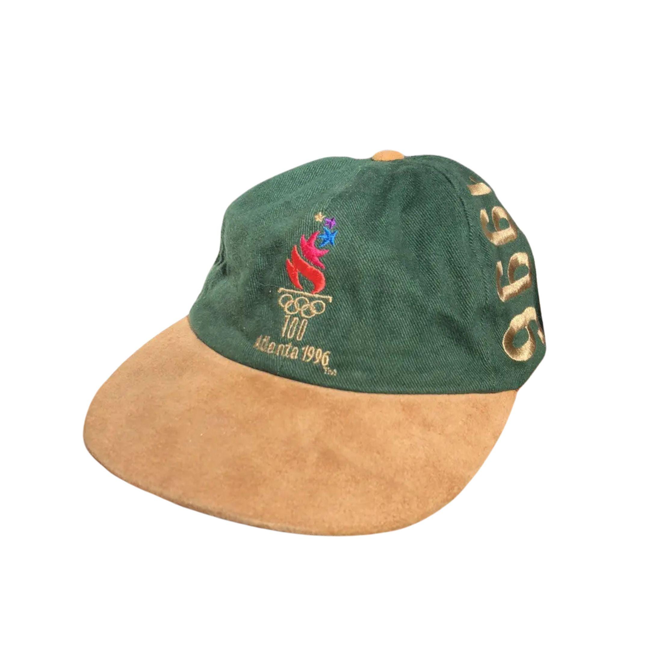 Rare Vintage 1996 Atlanta Olympics McDonald's Hat Green Suede Brim Embroidered Snapback Collectible Sports Cap