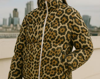Leopard Print Jacket- Leopard Puffer Jacket- Animal Print