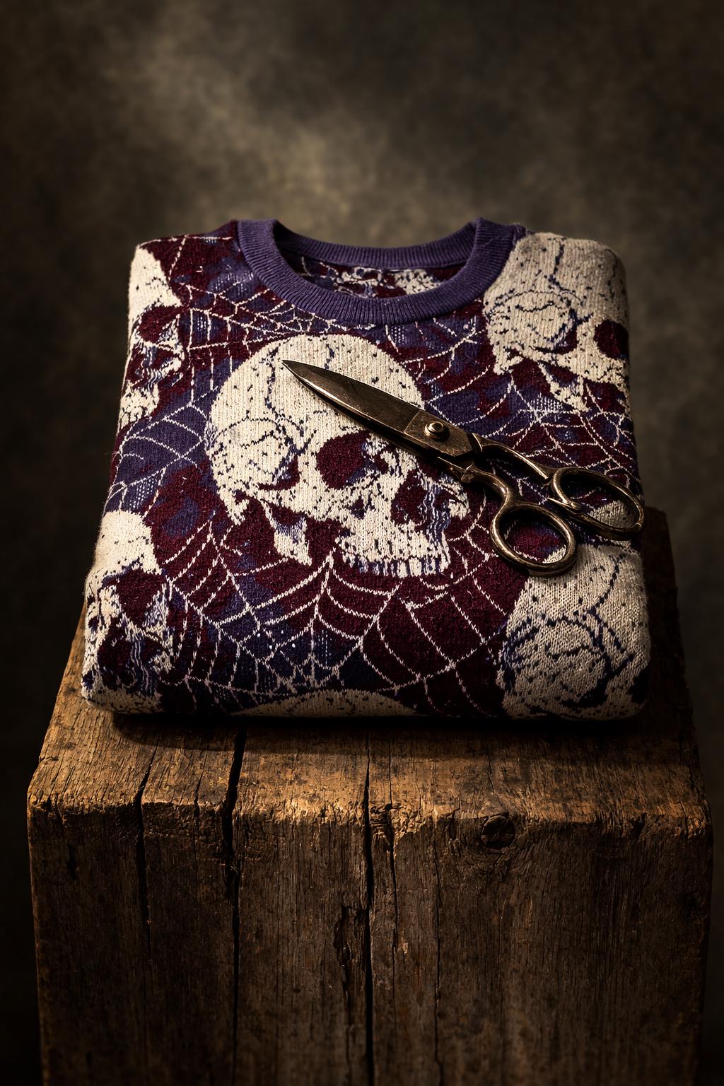 ゴシックスカル＆スパイダーウェブセーター | ヴィンテージマカブル 