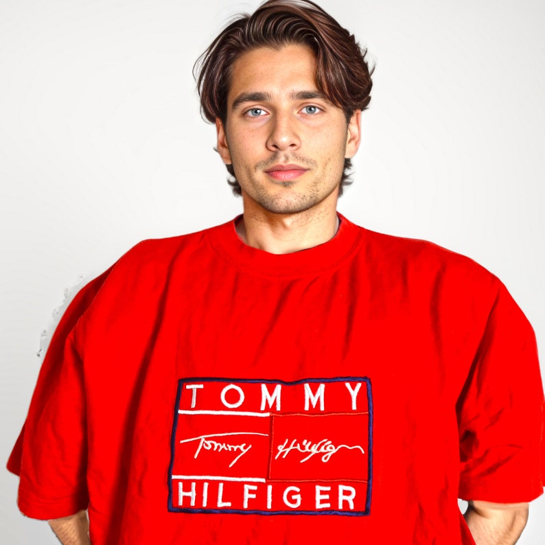 Tommy Hilfiger Vintage Oversized Mens Light Wash Shirt