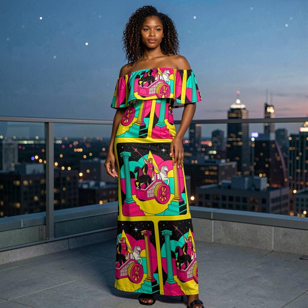 neon flowy dress Maxi luxire:composition:elastane:2