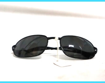 Lunettes de soleil vintage Calvin Klein - Monture en métal noir, protection UV 100 %, lunettes rétro design