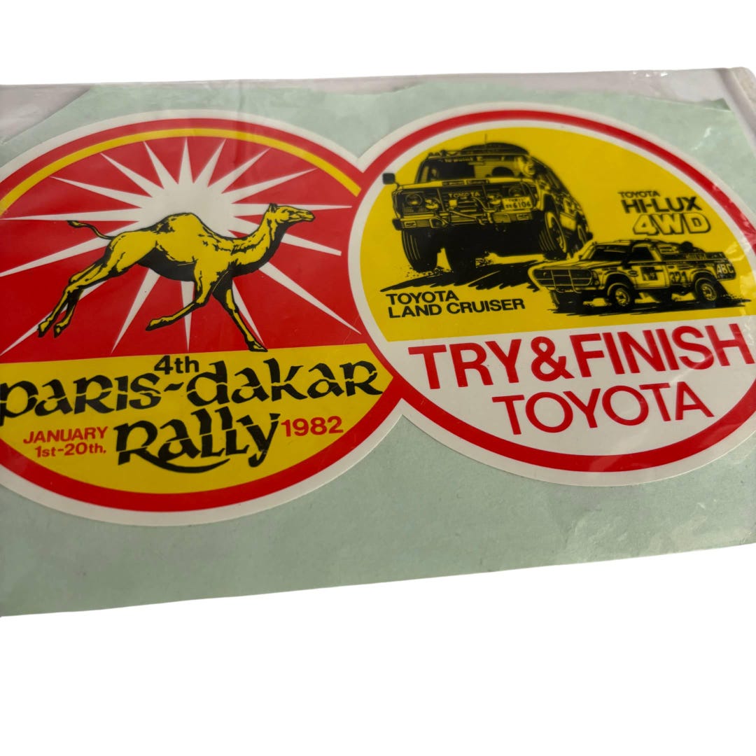 Vintage 1982 Paris Dakar Rally Toyota Land Cruiser Hi-lux 4WD Sticker ...