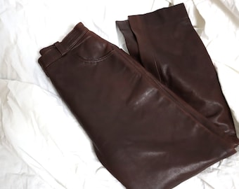 Vintage Hoch taillierte Lederhose Größe 72 cm Damen XS- 34 EU