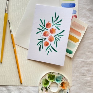 Fruit watercolor card hand painted elegant card image 1