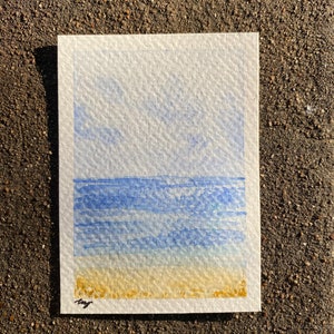 Ocean Picture  Mini Watercolor Painting