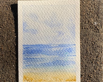 Ocean Picture  Mini Watercolor Painting