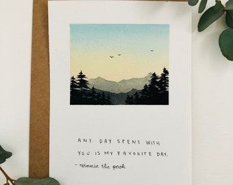 Handmade Watercolor Quote Card, Encouragement Gift