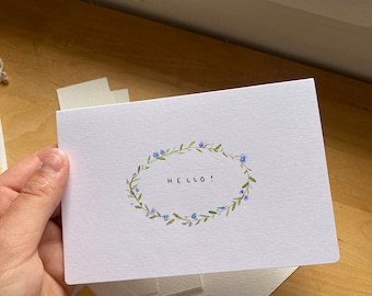 Hello/Just Because Watercolor Card