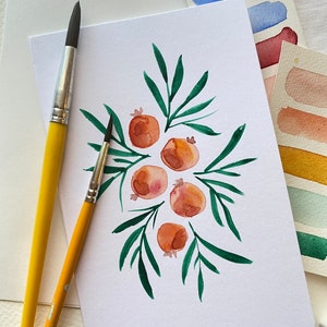 Fruit watercolor card hand painted elegant card image 4