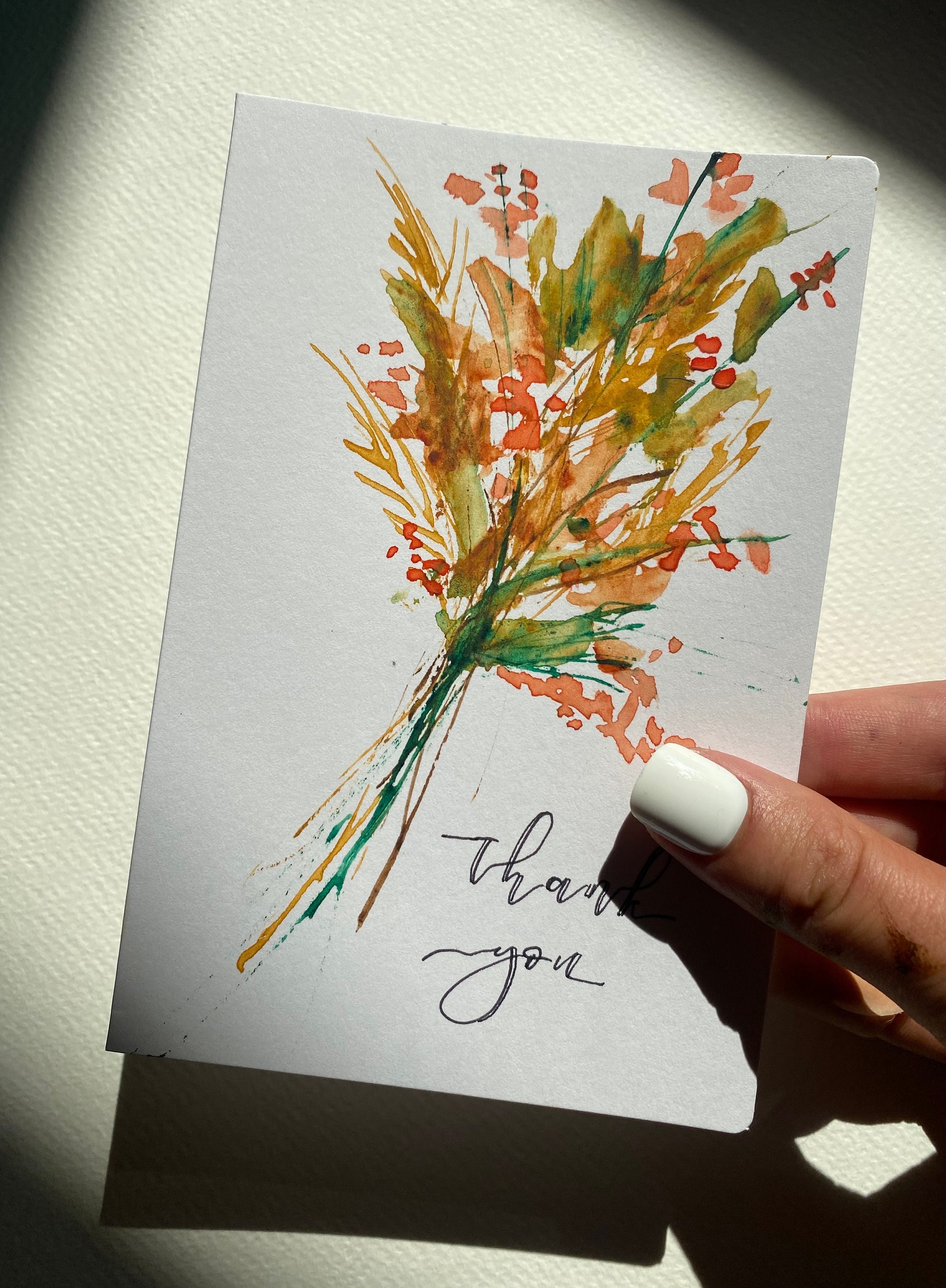 Handpainted Floral Thank You Card Set: Elegant Watercolor Design - Etsy