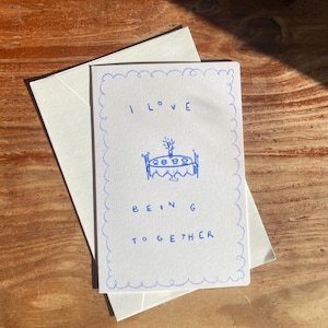 Carte d'amitié dessinée à la main/J'aime être avec toi pour BFF