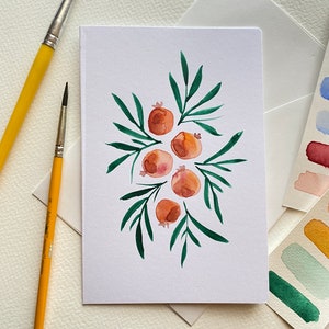 Fruit watercolor card hand painted elegant card image 2