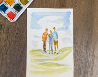 Custom Watercolor Portrait: Hand-Painted Family, Couples, Pets For Mom Gift for parents