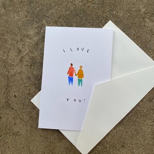 Tarjeta de aniversario con un "te amo" / para ella / para él / Tarjeta dulce con un "te amo"