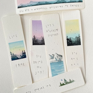 Watercolor bookmark, personalized bookmark, bookmark for women, bookmark set, bookmark for kids Empowering bookmark, encouraging bookmark,