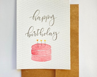 Happy Birthday Karte | Aquarell Geburtstagskarte | Geburtstagskarte | Blanko Karte | Grußkarte | Geburtstagskarte Für Sie/Für Ihn