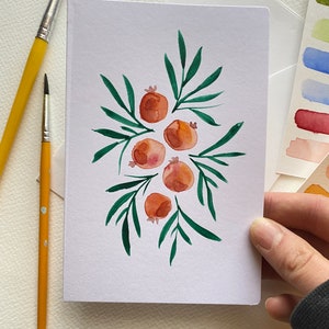 Fruit watercolor card hand painted elegant card image 3