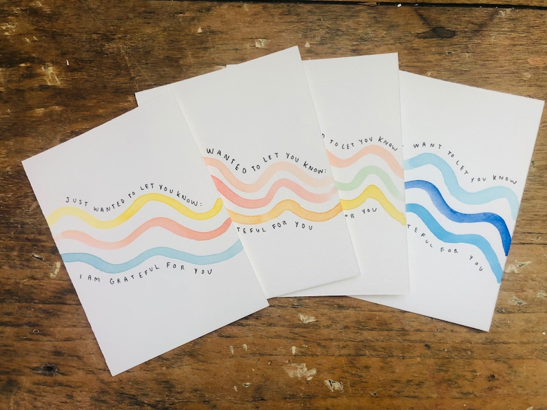 Handmade Watercolor Thank You Card Set - Grateful Cards - Etsy