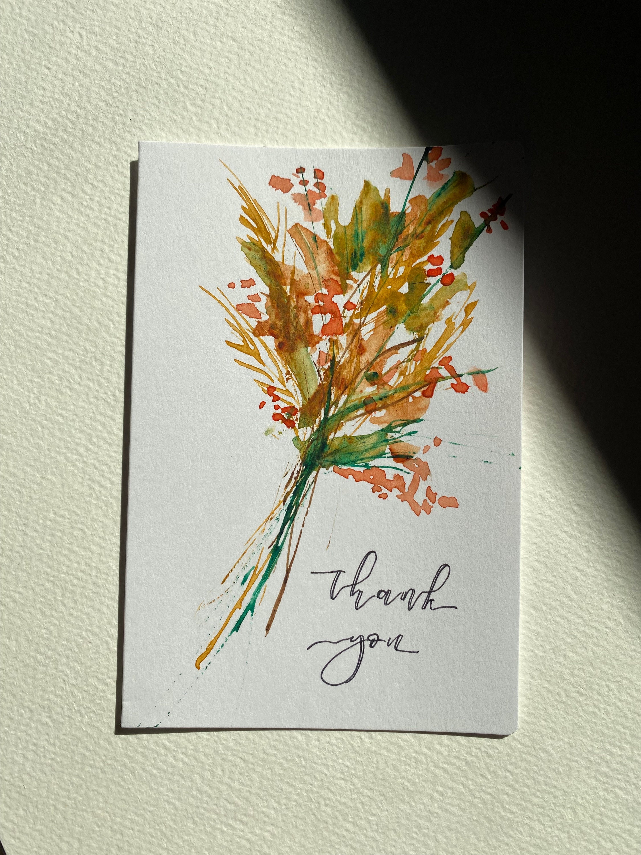 Handpainted Floral Thank You Card Set: Elegant Watercolor Design - Etsy