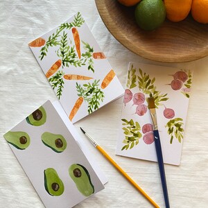 Carta acquerello Cartolina d'auguri di verdure