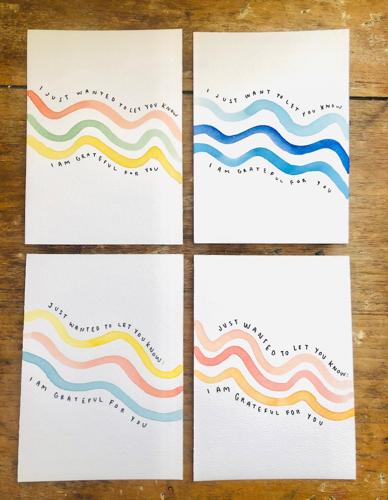Handmade Watercolor Thank You Card Set - Grateful Cards - Etsy
