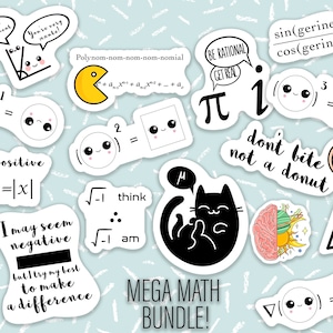 Mega Math Bundle -- a sticker / magnet set of all of our mathematics stickers great gift for math lovers, teachers, and college students