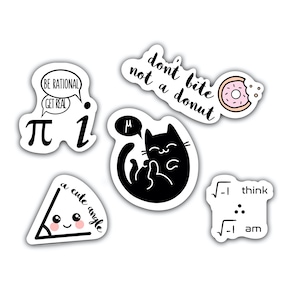 Cute funny math sticker set - great gift for math enthusiasts and teachers and college students || waterproof