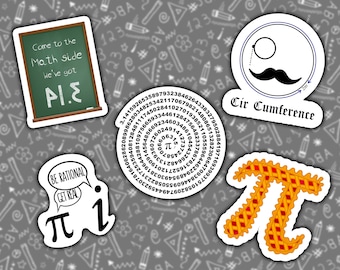 Pi Day Math sticker Bundle | Cute funny Math sticker set perfect for math lovers | Waterproof or removable sticker options available