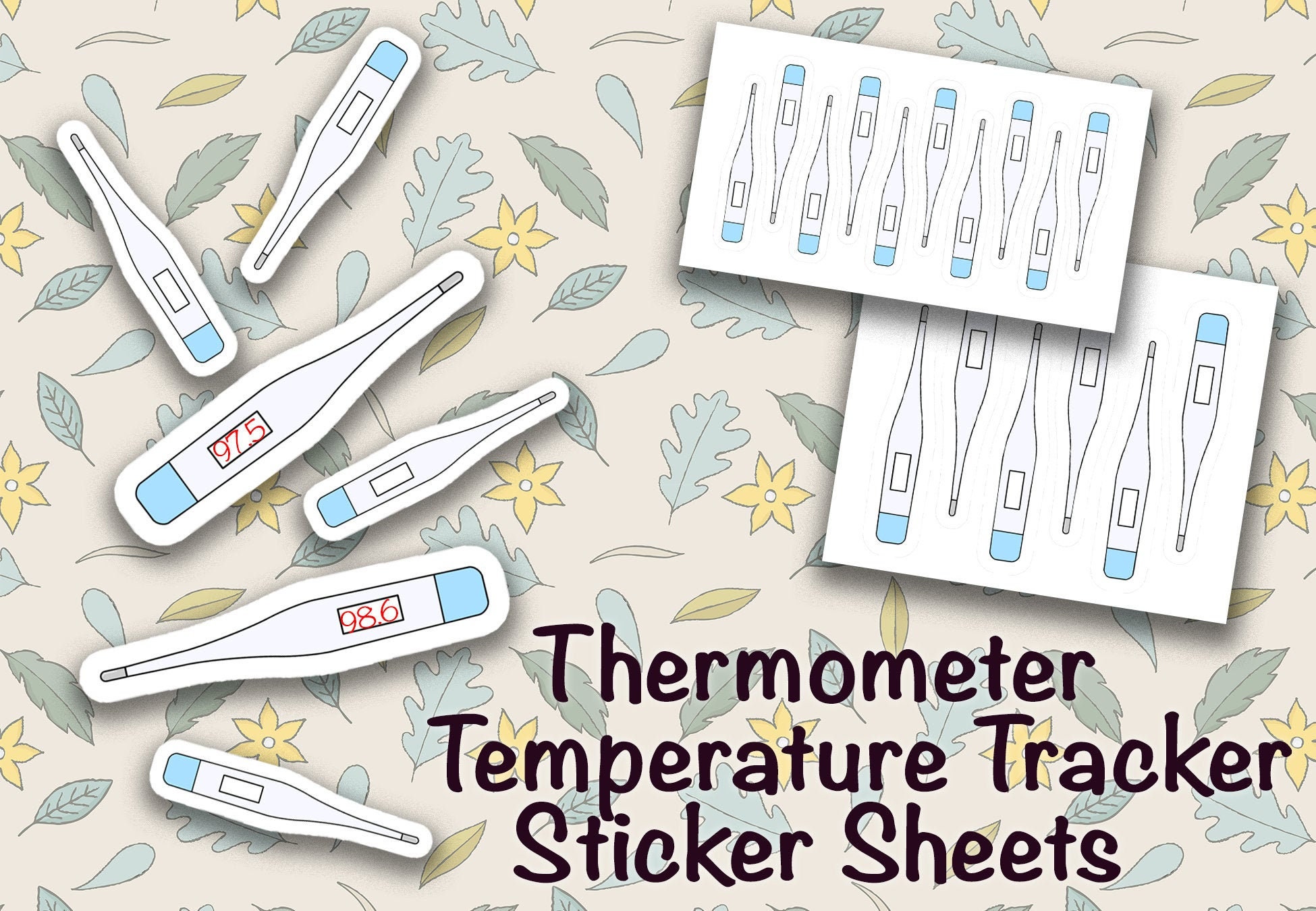 Temperature Controller Sticker Thermometer - Temperature Tracking Sticker Sheets - Etsy