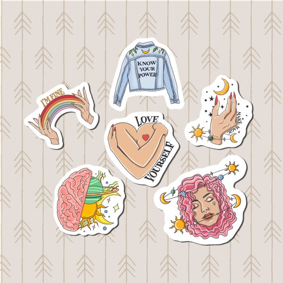 positive stickers positive gift mental health stickers Self love