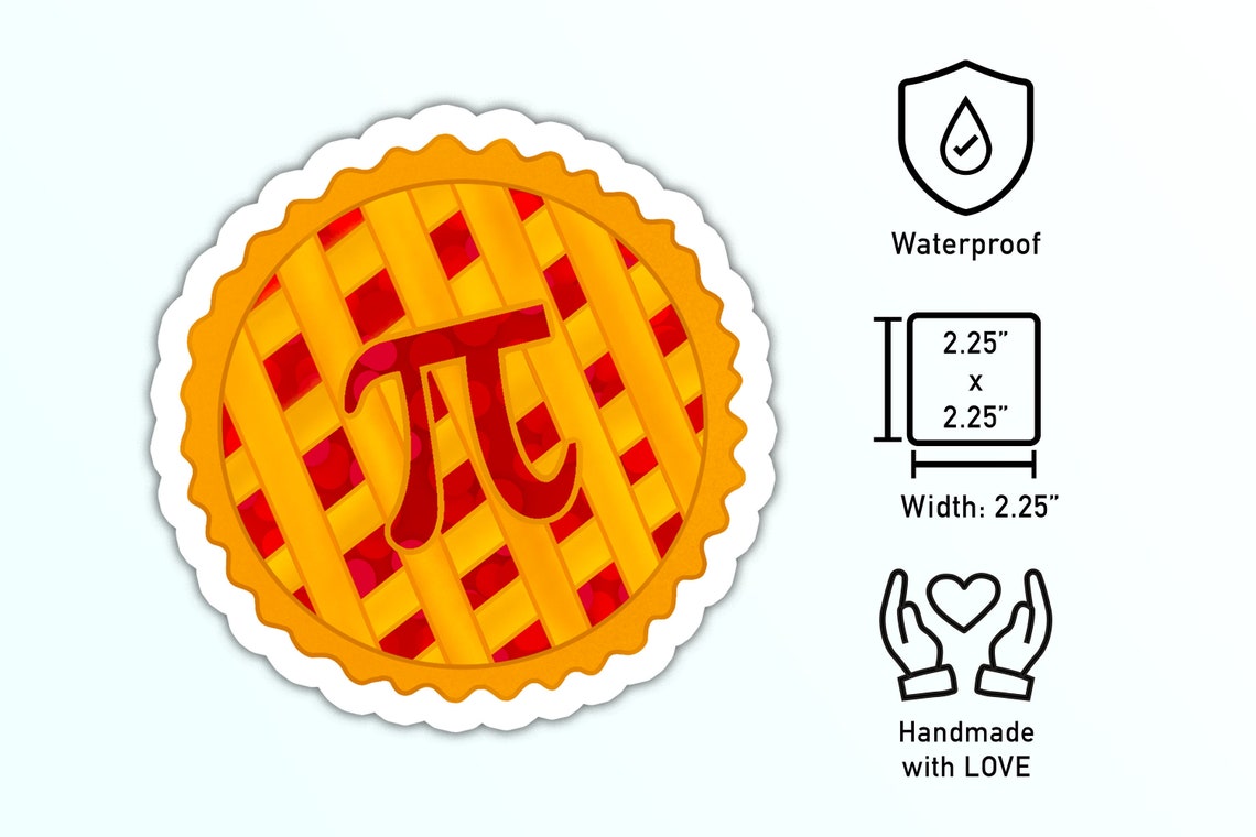 Pie Pi Waterproof Sticker Great Pi Day Gift for Math Etsy