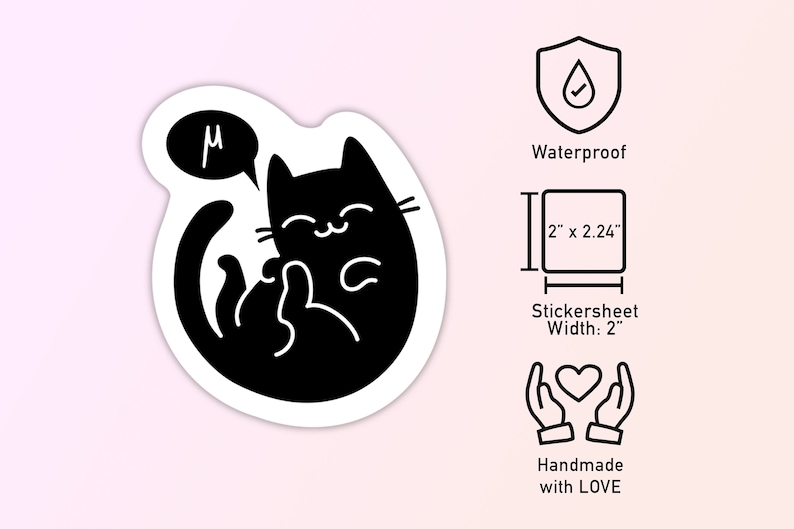 Mu Cat -- Waterproof Funny Math Pun Sticker Perfect for Math Teachers ...