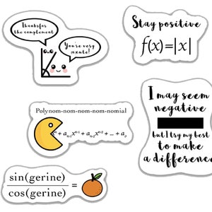 Cute funny math sticker -- version 2 || with waterproof and water-resistant options