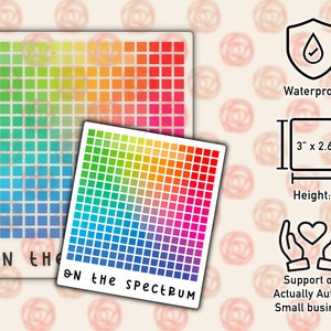On the Spectrum sticker | color grid sticker | waterproof | autism acceptance gift | actually autistic autism pride
