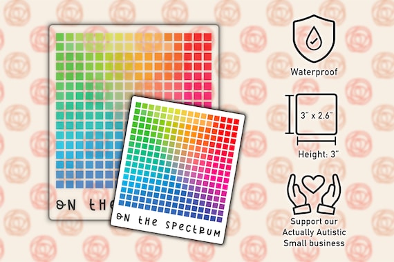 On the Spectrum sticker color grid sticker waterproof autism acceptance gift actually autistic autism pride