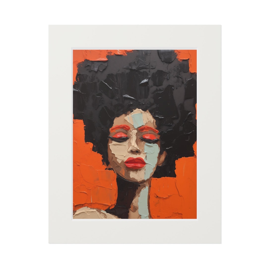 Woman Portrait Black Woman Art Black Wall Art Black Art Black Elegant