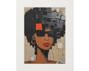 Woman Portrait II, 2024 African American art prints Black Woman Art Black Wall Art Black Art Black Elegant Woman Woman Art Black Women