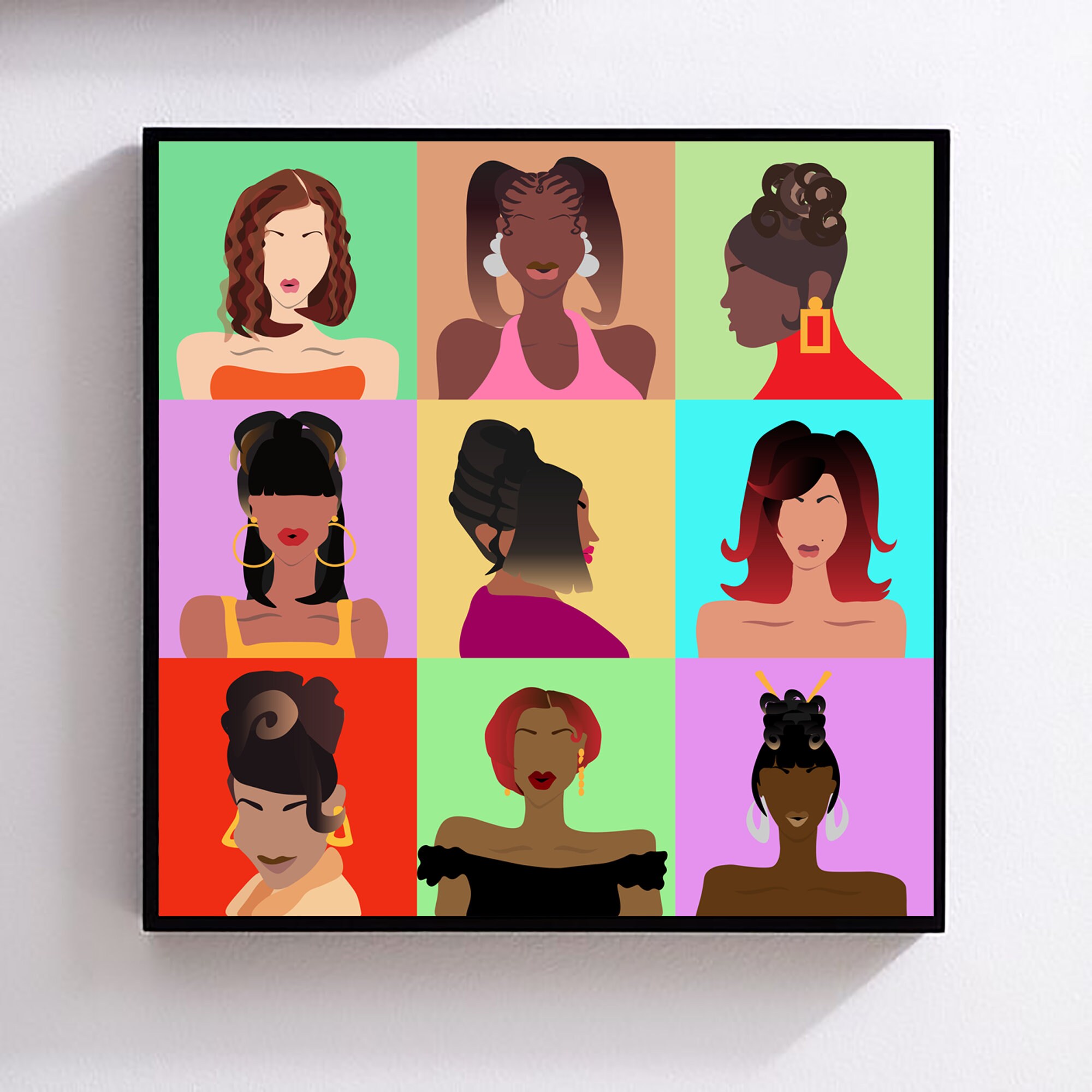 Black Hair Salon Black Art Canvas Black Art Black Digital Art Black Art